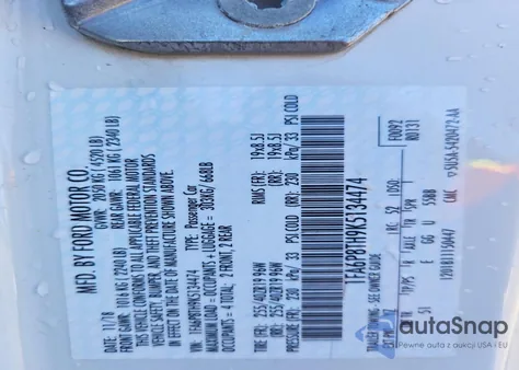 2019 Ford Mustang from USA, damaged, VIN 1FA6P8TH9K5134474